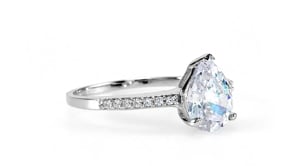 925 Sterling Silver Pear Cut Solitaire Engagement Ring