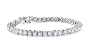 925 Sterling Silver Round CZ Dainty Tennis Bracelet