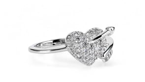 925 Sterling Silver Round CZ Arrow Through Heart Fashion Ring