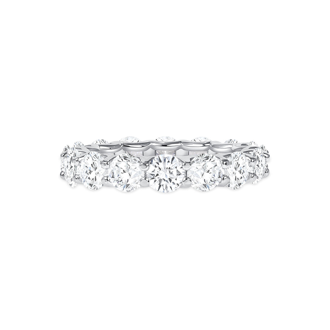 Round Cut U-Prong Lab Grown Diamond Eternity Ring in White Gold