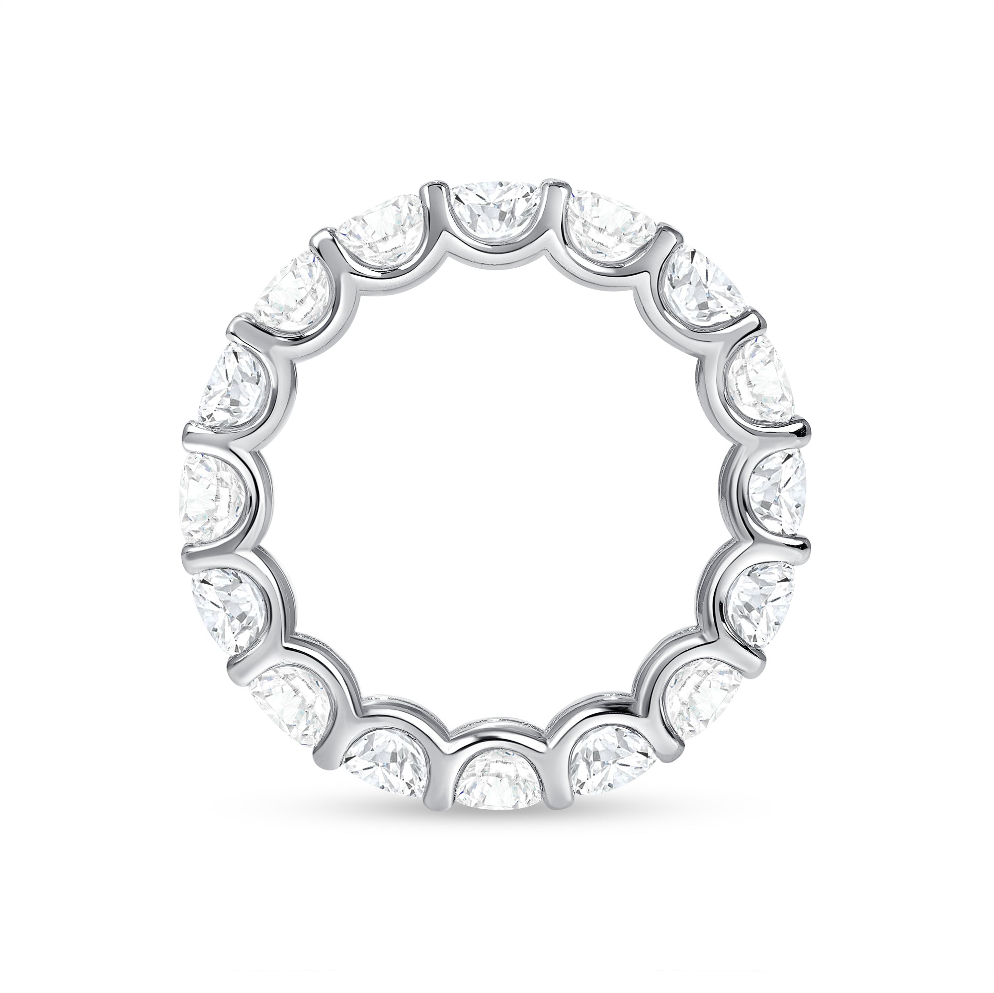 Round Cut U-Prong Lab Grown Diamond Eternity Ring in White Gold